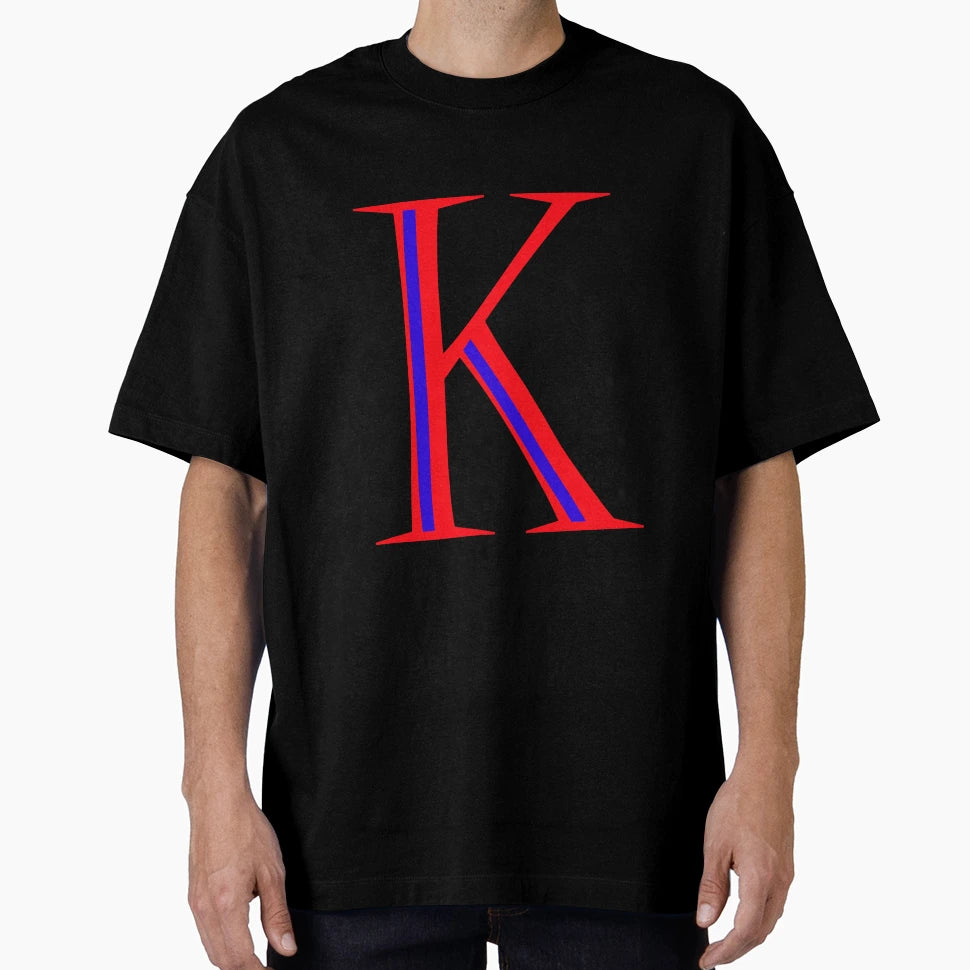 Letter K Red And Blue Color T-Shirt - Graphic Print Unisex - T-Shirt, Sweatshirt, Hoodie