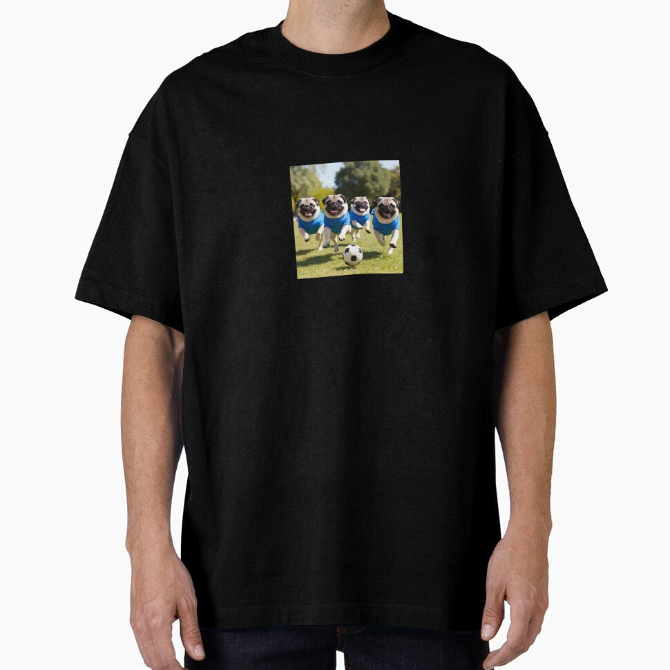 Pugs love football too! Soccer and Dog Lovers - Adult & Kids T-Shirts, Sweatshirts & Hoodies apparel design preview 1