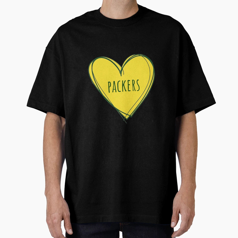 Packers Heart T-Shirt - Aesthetic Graphic for Adults - T-Shirt, Sweatshirt, Hoodie