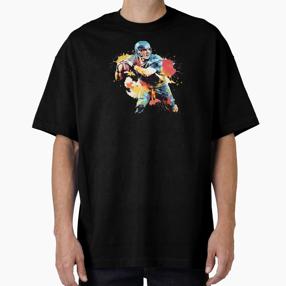 Quarterback Paint Splatter T-Shirt - Minimalist Print Unisex - T-Shirt, Sweatshirt, Hoodie