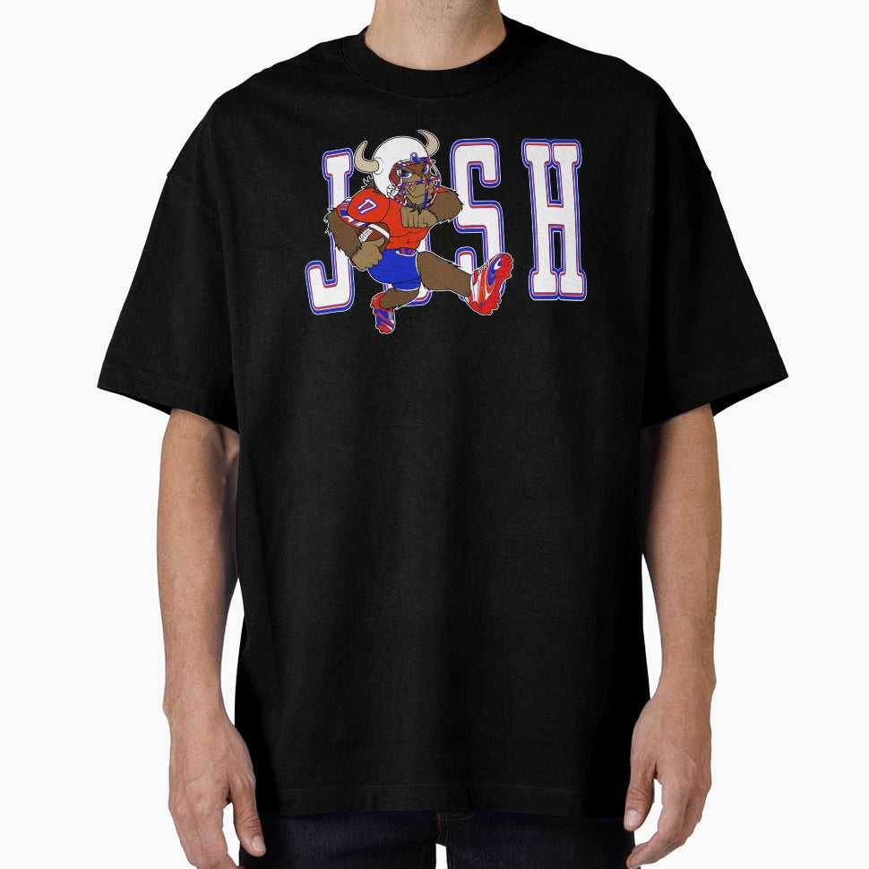 Buffalo Quarterback 17 Cartoon Bold T-Shirt - Custom Art Print Unisex - T-Shirt, Sweatshirt, Hoodie