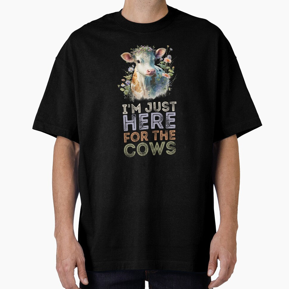 I'm just here for the Cows Lovely Cow painting by - Adult & Kids T-Shirts, Sweatshirts & Hoodies apparel design preview 1