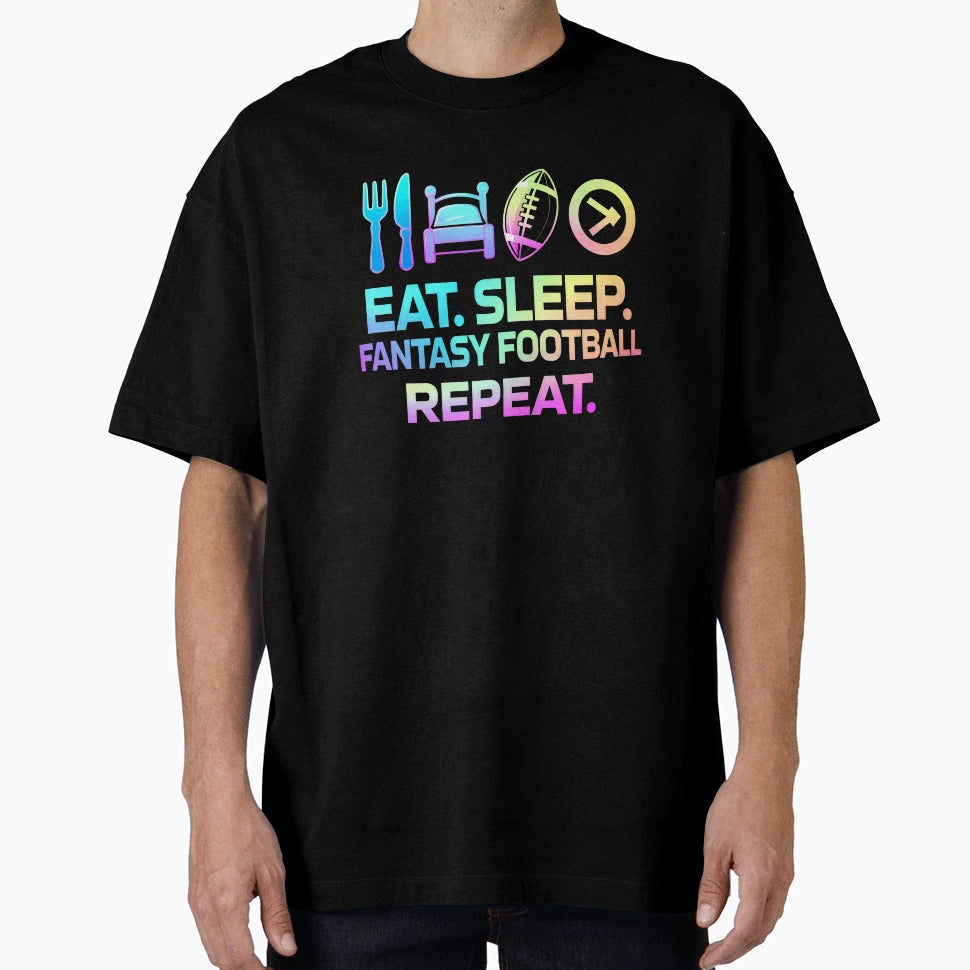 Neon Fantasy Football Routine Glowing Icons T-Shirt - Unique Graphic Unisex - T-Shirt, Sweatshirt, Hoodie