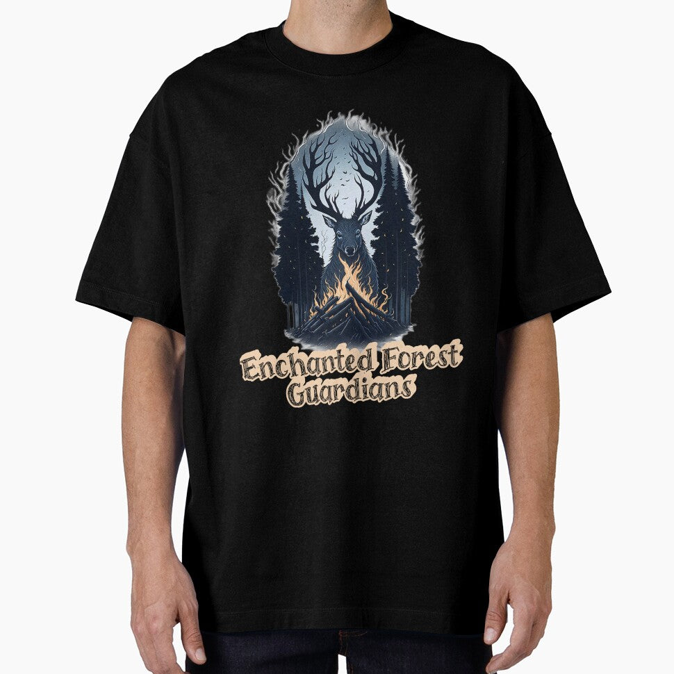 Enchanted Forest Guardians bonefire Deer by - Adult & Kids T-Shirts, Sweatshirts & Hoodies apparel design preview 1