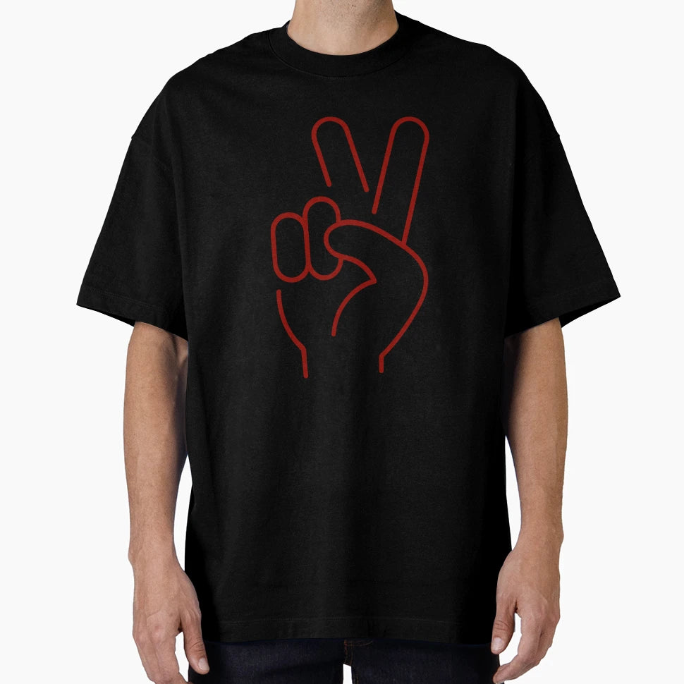 Peace Sign Hand T-Shirt - Aesthetic Graphic for Adults - T-Shirt, Sweatshirt, Hoodie