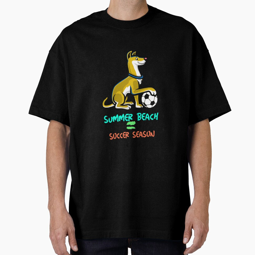 Summer beach soccer season vintage dog by Socool101 - Adult & Kids T-Shirts, Sweatshirts & Hoodies apparel design preview 1