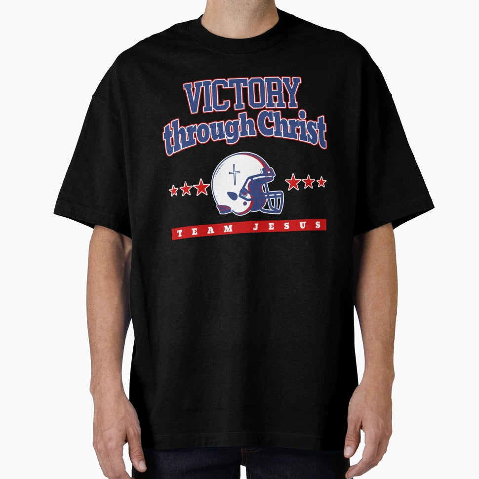 Victory Through Christ Team Jesus T-Shirt - Custom Art Print for Adults - T-Shirt, Sweatshirt, Hoodie