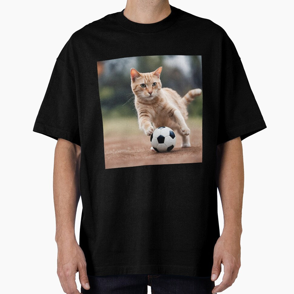 Cat playing football by pig2u - Adult & Kids T-Shirts, Sweatshirts & Hoodies apparel design preview 1