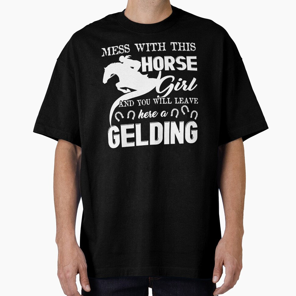 Mess With Horse Girl And You Will Leave Here A - Adult & Kids T-Shirts, Sweatshirts & Hoodies apparel design preview 1