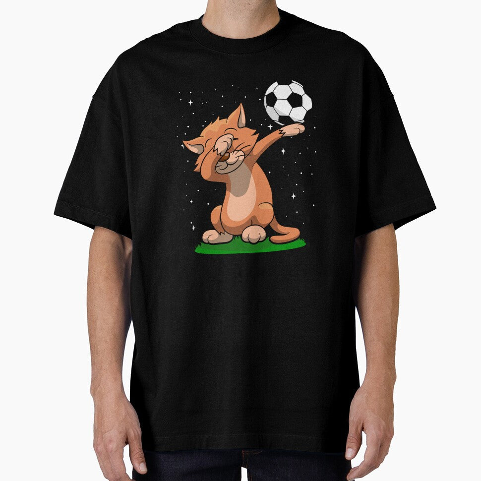 Soccer Dabbing Cat by LboutiqueUS - Adult & Kids T-Shirts, Sweatshirts & Hoodies apparel design preview 1