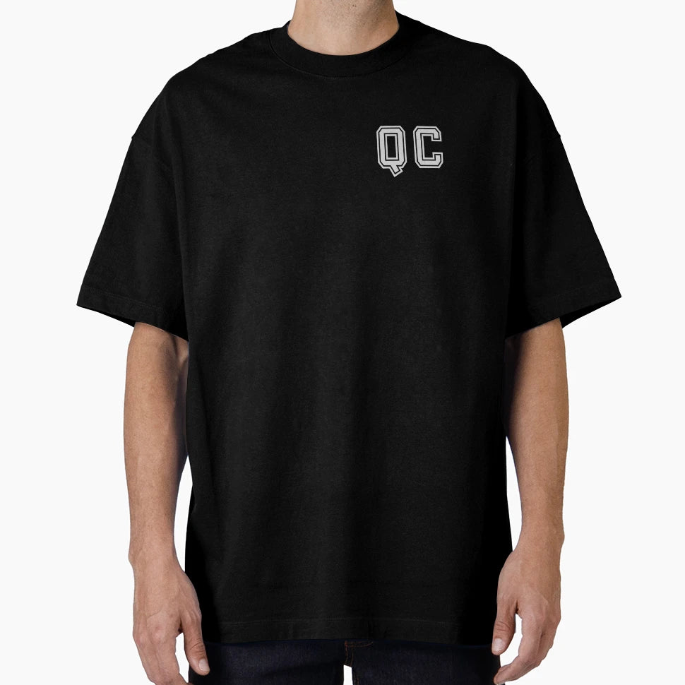 Q C Varsity Initials Varsity Letters T-Shirt - Minimalist Print Men Women - T-Shirt, Sweatshirt, Hoodie