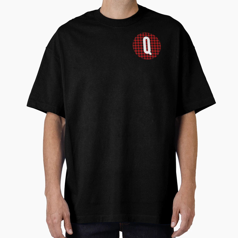 Monogram Letter Q Flannel T-Shirt - Fun Novelty Design for Adults - T-Shirt, Sweatshirt, Hoodie