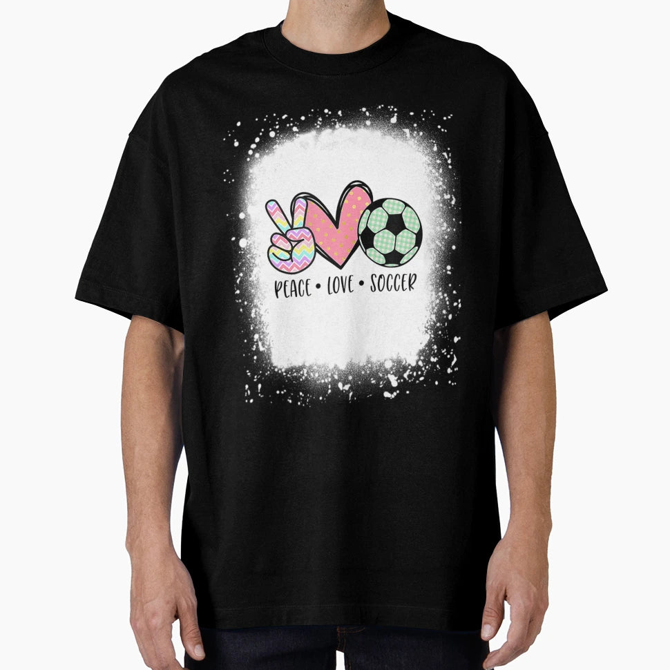 Peace Love Soccer Teen T-Shirt - Aesthetic Graphic Unisex - T-Shirt, Sweatshirt, Hoodie
