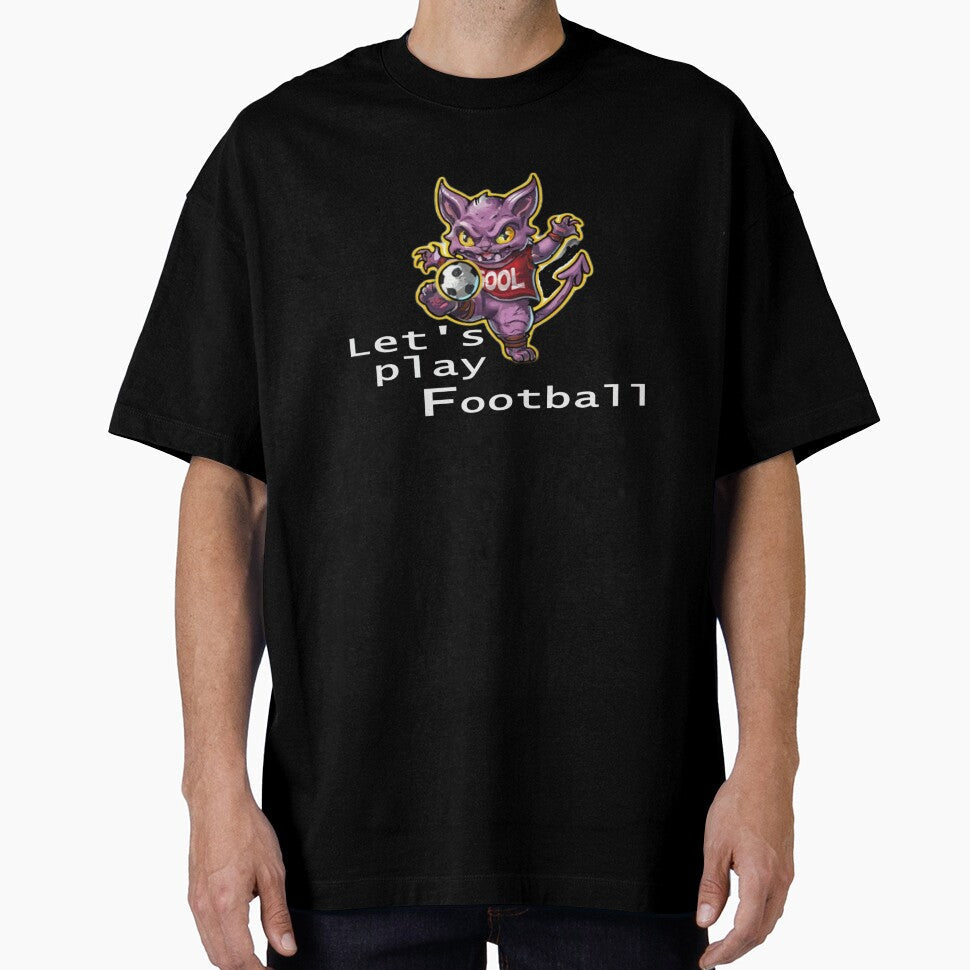 Demon Cat soccer player with text 'Let's play - Adult & Kids T-Shirts, Sweatshirts & Hoodies apparel design preview 1
