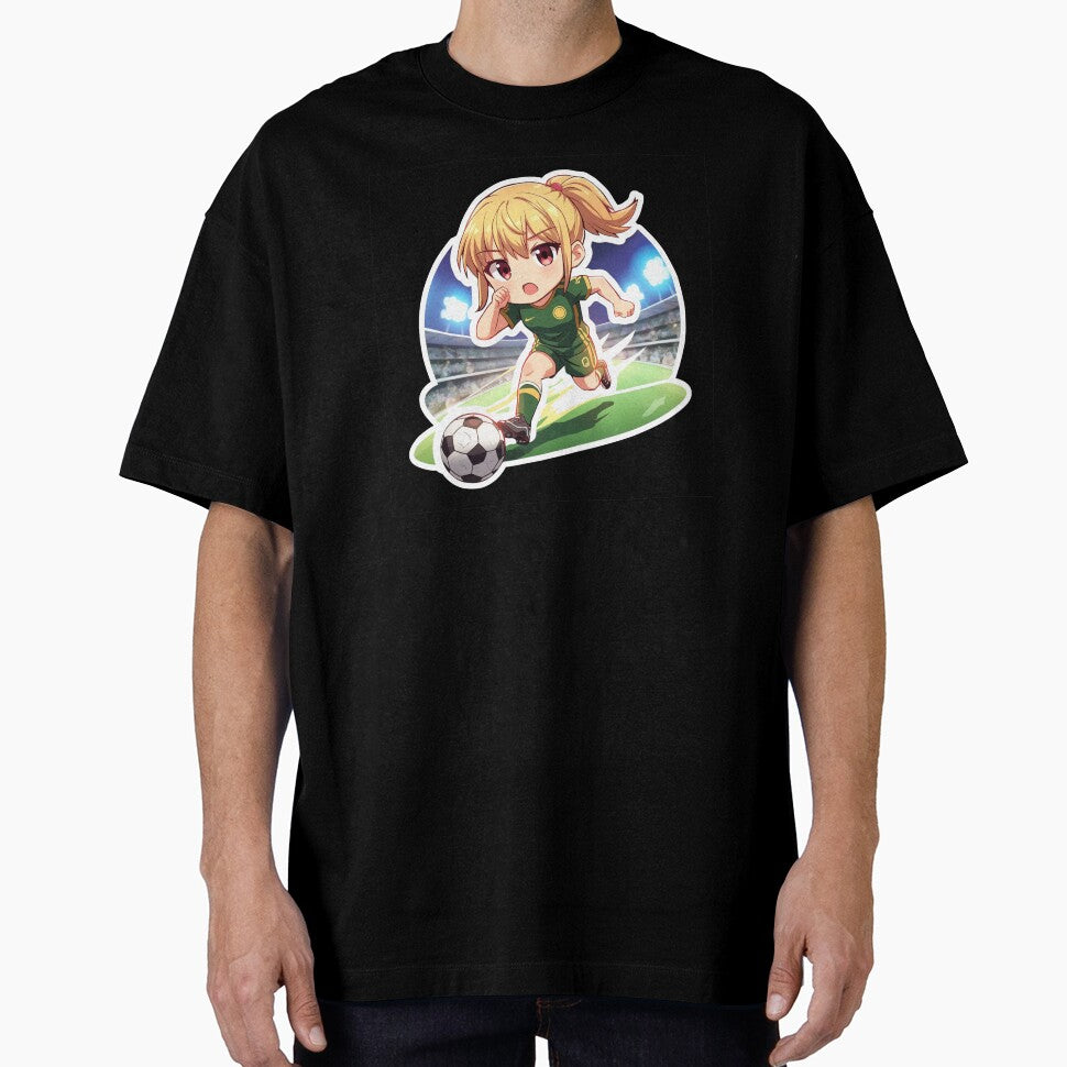 Chibi Soccer Girl Speed Anime Sticker Cute Football - Adult & Kids T-Shirts, Sweatshirts & Hoodies apparel design preview 1