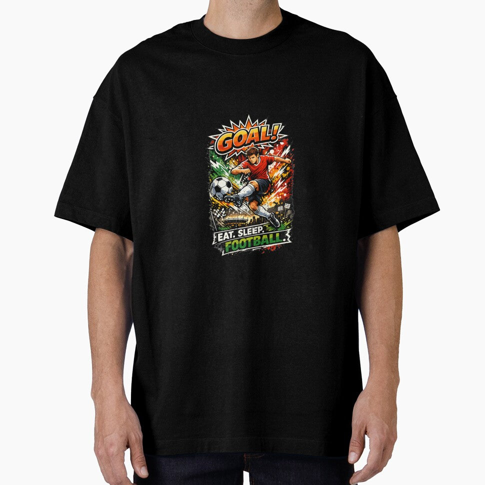 Eat Sleep Football Goal Street Art Soccer Design by - Adult & Kids T-Shirts, Sweatshirts & Hoodies apparel design preview 1