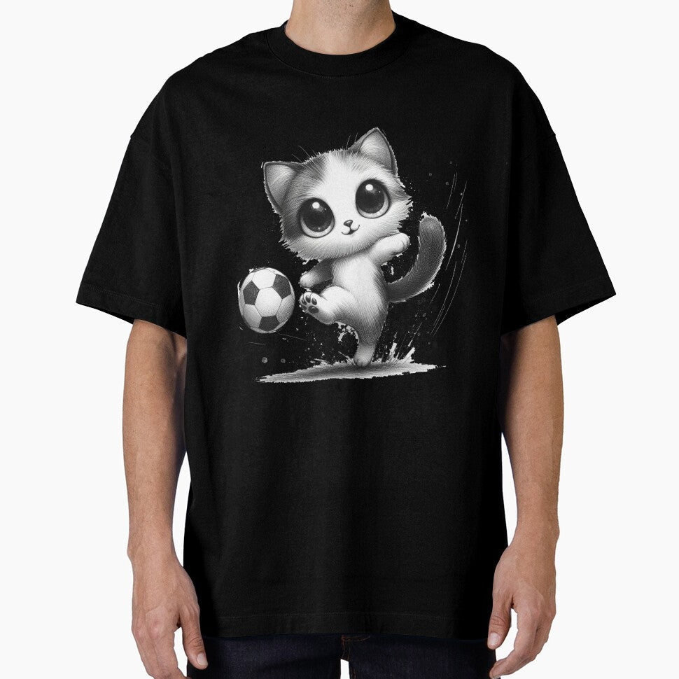 Cat Playing Football by VANWANSHOP - Adult & Kids T-Shirts, Sweatshirts & Hoodies apparel design preview 1