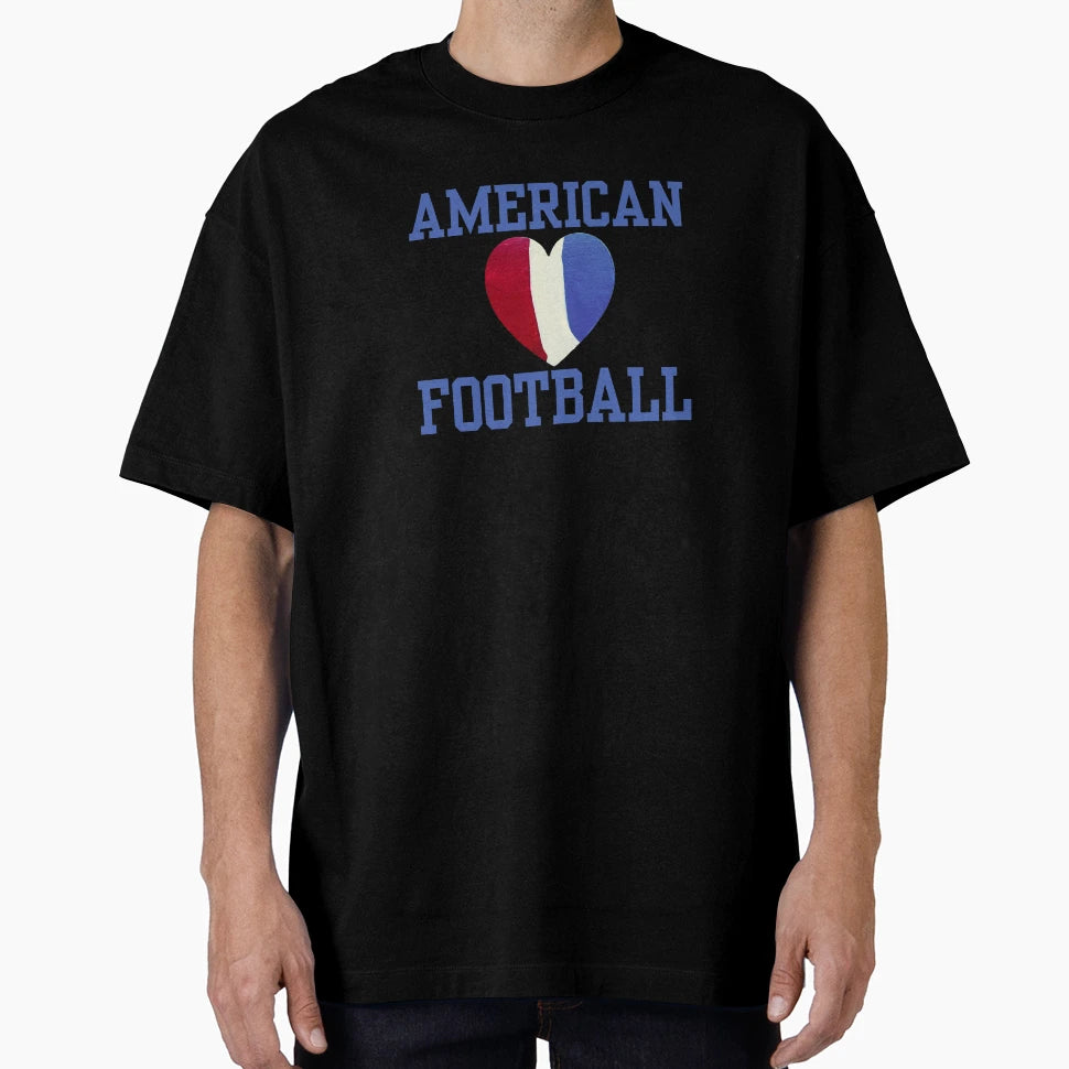 American Football Red White Blue Heart T-Shirt - Streetwear Style Unisex - T-Shirt, Sweatshirt, Hoodie