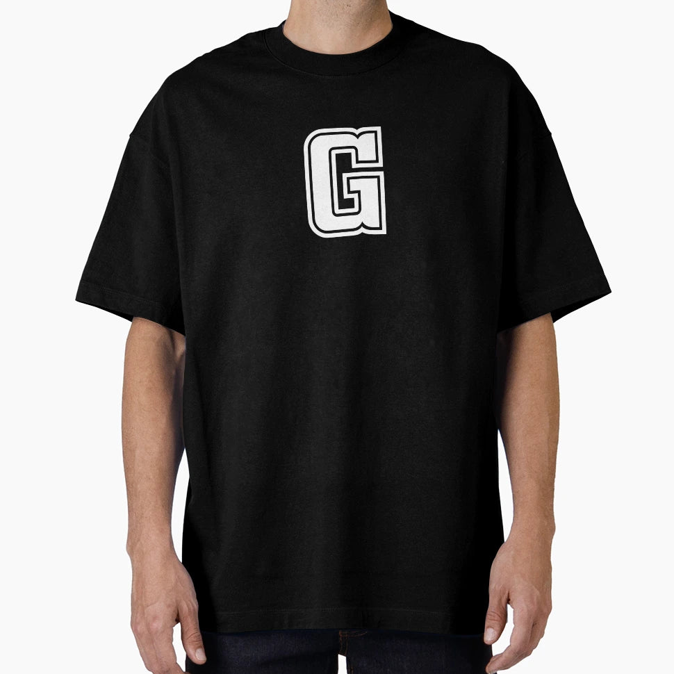 Letter G Initial G Varsity White T-Shirt - Aesthetic Graphic Unisex - T-Shirt, Sweatshirt, Hoodie