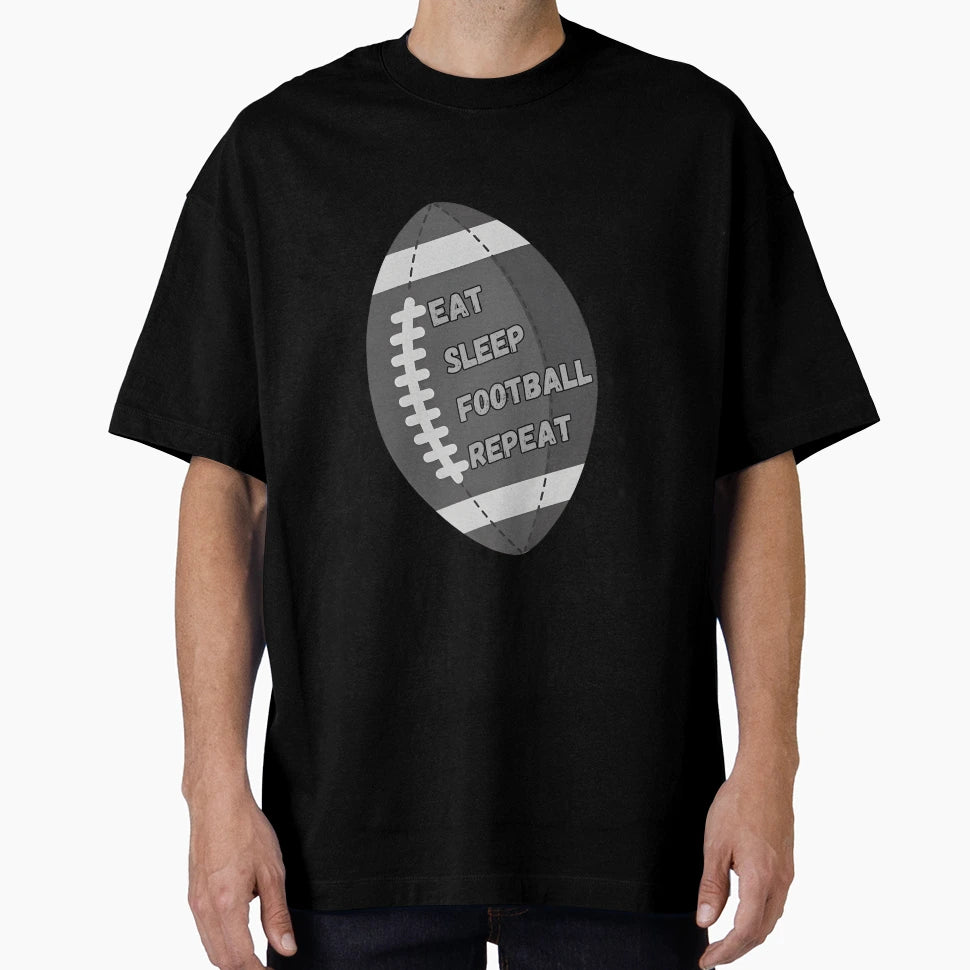 Eat Sleep Football Repeat T-Shirt - Aesthetic Graphic Men Women - T-Shirt, Sweatshirt, Hoodie