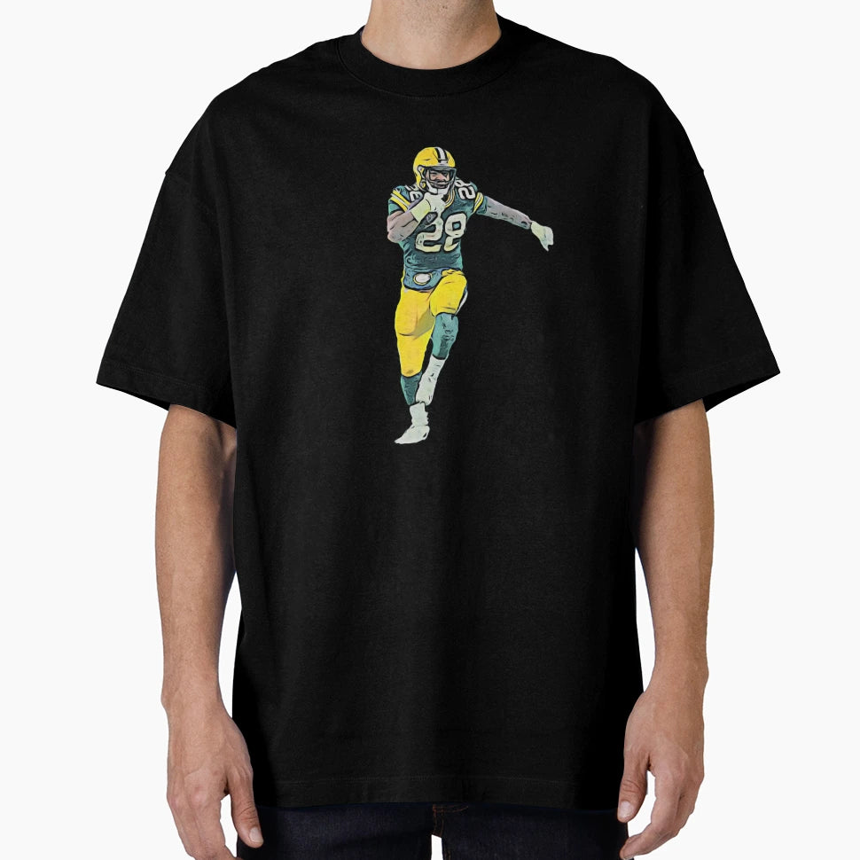 Aj Dillon Rb Green Bay Bold Cartoon T-Shirt - Casual Everyday Wear Unisex - T-Shirt, Sweatshirt, Hoodie