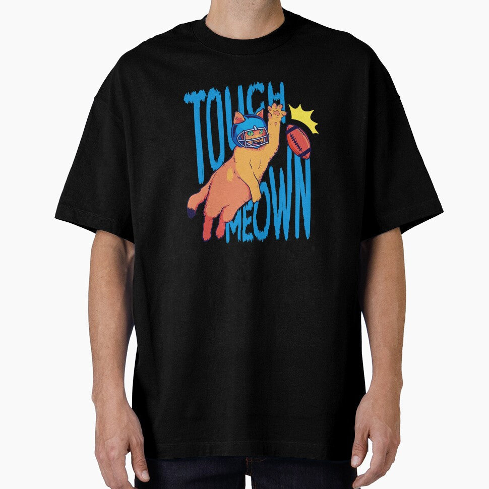 Cat Playing Football Touch Meown by GabrieSketcham - Adult & Kids T-Shirts, Sweatshirts & Hoodies apparel design preview 1