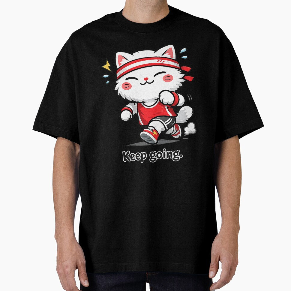 Sporty Cat in Action Mode by AlvelinaCP - Adult & Kids T-Shirts, Sweatshirts & Hoodies apparel design preview 1
