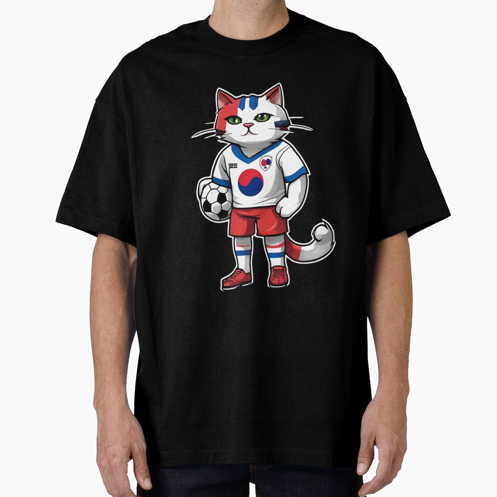 SOUTH KOREA Sports Team: a Cat wearing colours of - Adult & Kids T-Shirts, Sweatshirts & Hoodies apparel design preview 1
