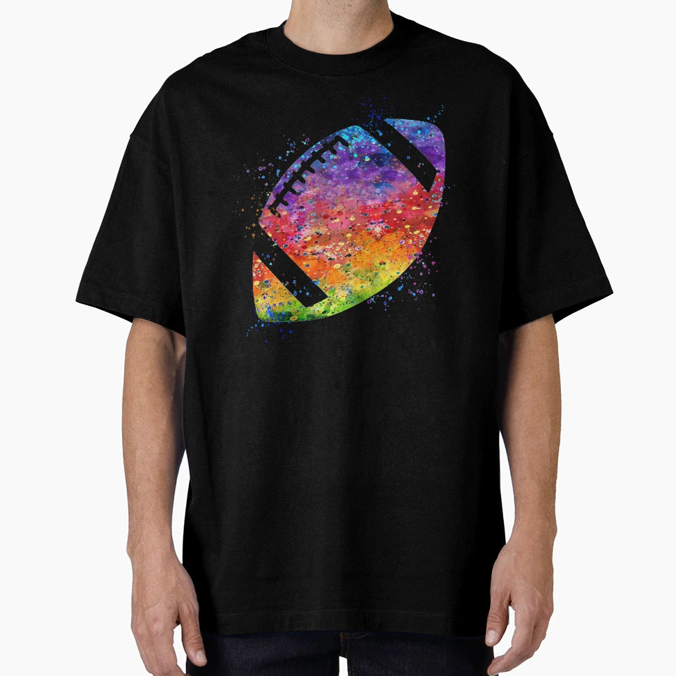 American Football Ball Colorful T-Shirt - Casual Everyday Wear for Adults - T-Shirt, Sweatshirt, Hoodie