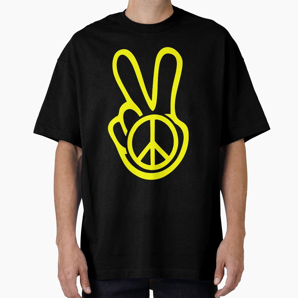 60S Peace Sign T-Shirt - Custom Art Print Men Women - T-Shirt, Sweatshirt, Hoodie