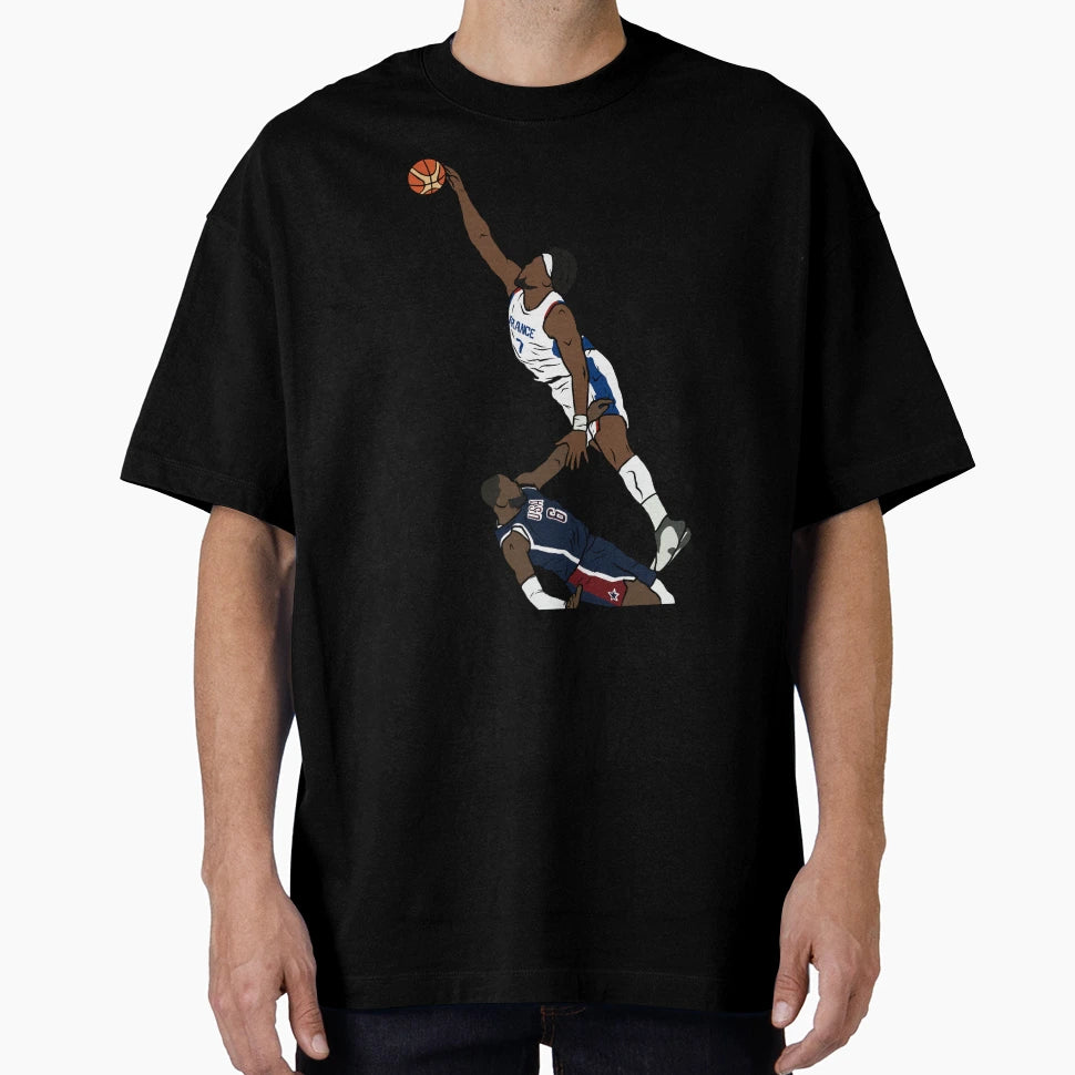 Guerschon Yabusele Dunks Lebron T-Shirt - Novelty Apparel Men Women - T-Shirt, Sweatshirt, Hoodie
