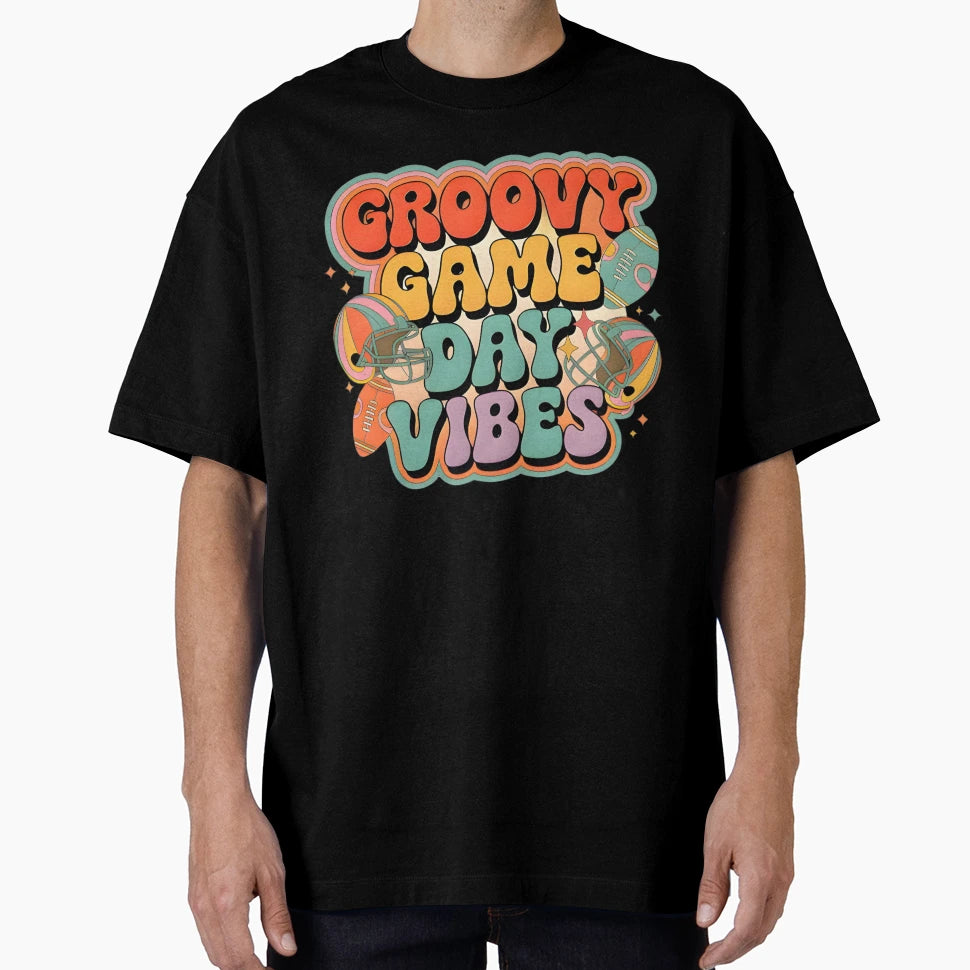 Groovy Football Vibes 70S Sports Fan T-Shirt - Unique Graphic for Adults - T-Shirt, Sweatshirt, Hoodie
