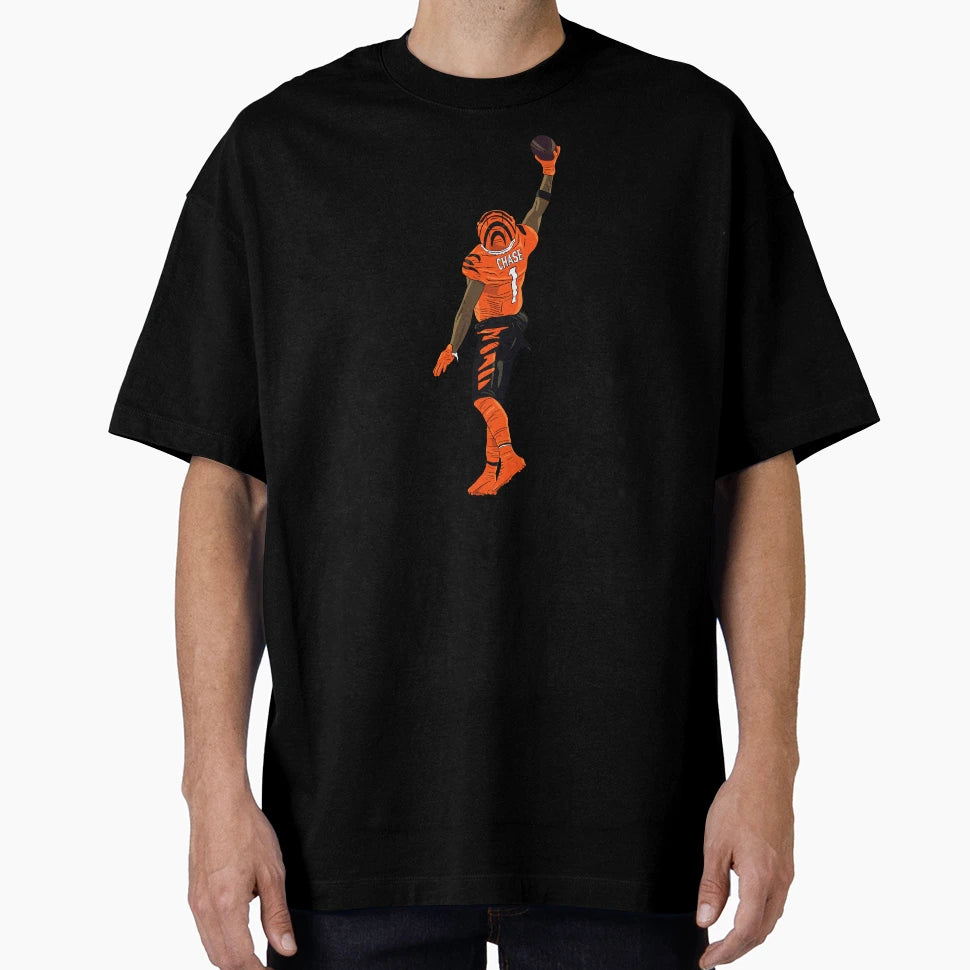 Jamarr Chase One Handed Catch T-Shirt - Aesthetic Graphic Men Women - T-Shirt, Sweatshirt, Hoodie