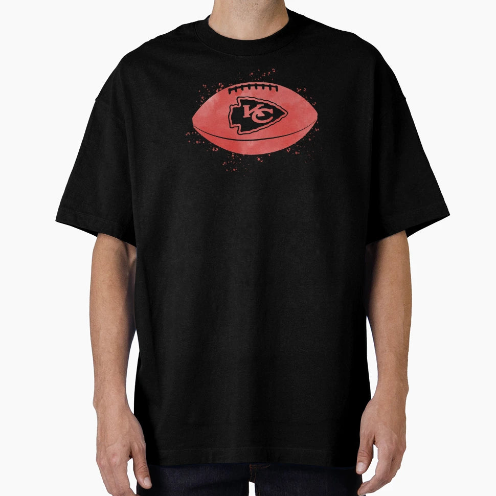 Chiefs Watercolor Football T-Shirt - Casual Everyday Wear Unisex - T-Shirt, Sweatshirt, Hoodie