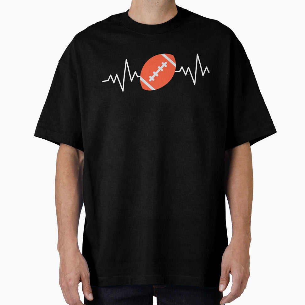 Football Heartbeat T-Shirt - Graphic Print Men Women - T-Shirt, Sweatshirt, Hoodie
