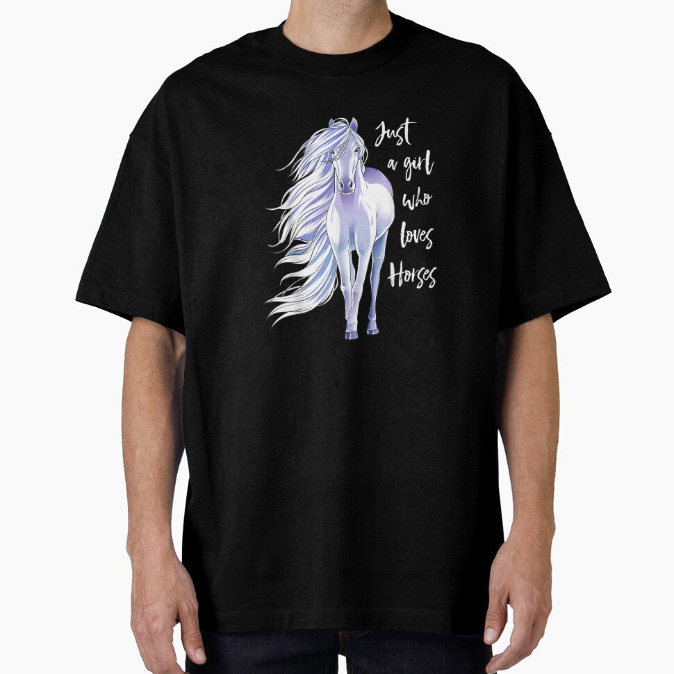 Horse Riding Just A Girl Who Loves by AdeleAlana1 - Adult & Kids T-Shirts, Sweatshirts & Hoodies apparel design preview 1