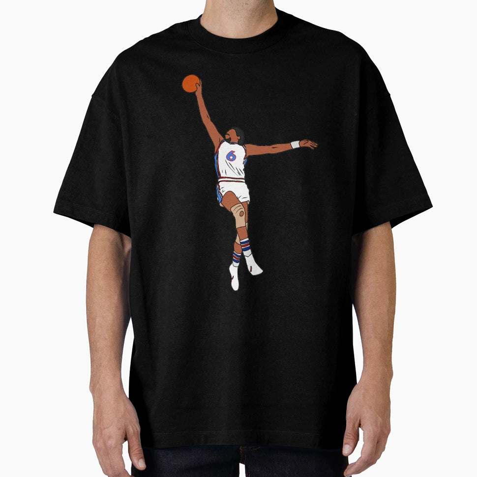 Julius Erving Dunk T-Shirt - Novelty Apparel for Adults - T-Shirt, Sweatshirt, Hoodie
