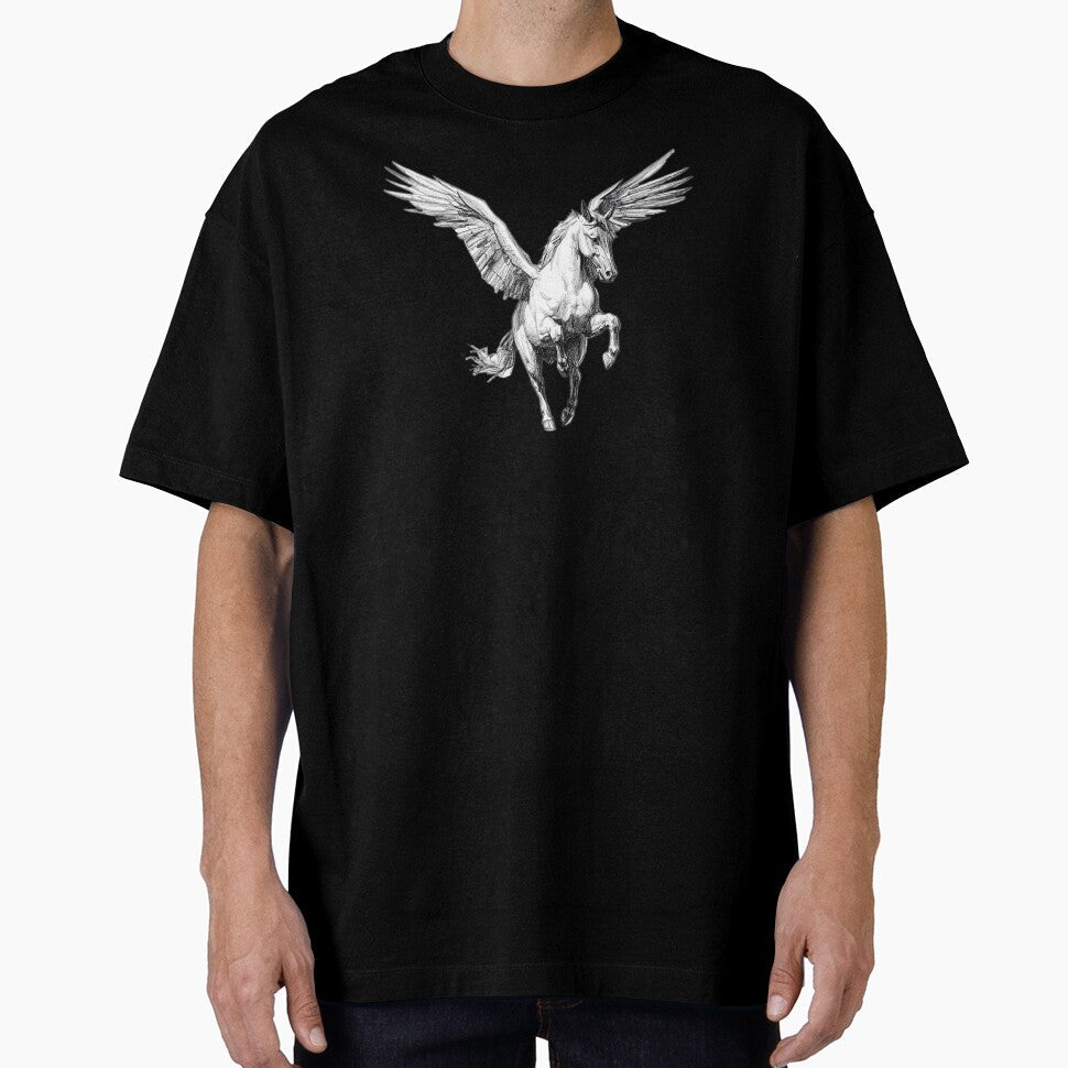 Pencil drawing of Pegasus by SanchillShop - Adult & Kids T-Shirts, Sweatshirts & Hoodies apparel design preview 1