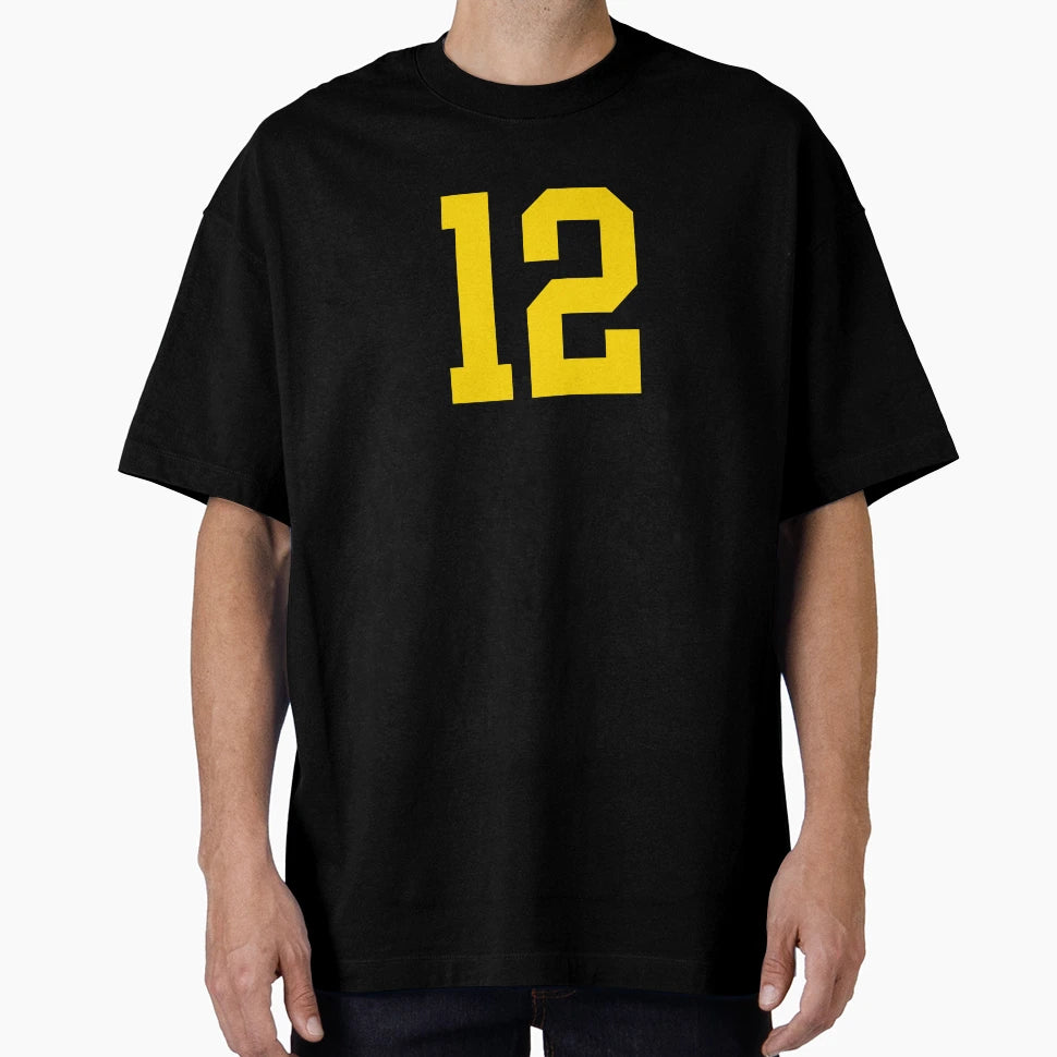 Bold Yellow Sports Number 12 T-Shirt - Aesthetic Graphic for Adults - T-Shirt, Sweatshirt, Hoodie
