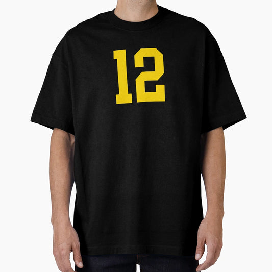 Bold Yellow Sports Number 12 T-Shirt - Aesthetic Graphic for Adults - T-Shirt, Sweatshirt, Hoodie