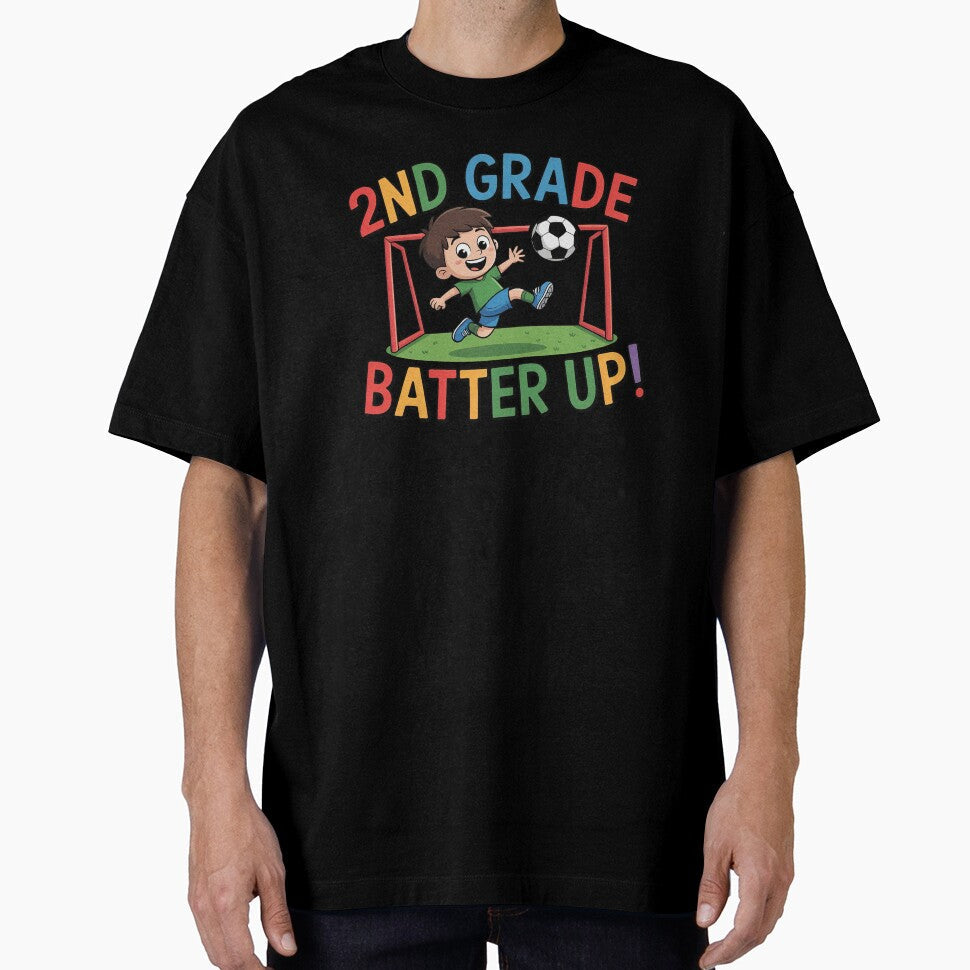 2nd Grade Batter Up Soccer Kid Back To School by - Adult & Kids T-Shirts, Sweatshirts & Hoodies apparel design preview 1