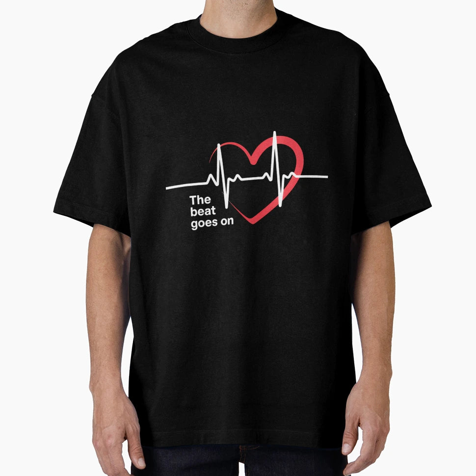 Heartbeat Heart Disease Awareness T-Shirt - Aesthetic Graphic for Adults - T-Shirt, Sweatshirt, Hoodie