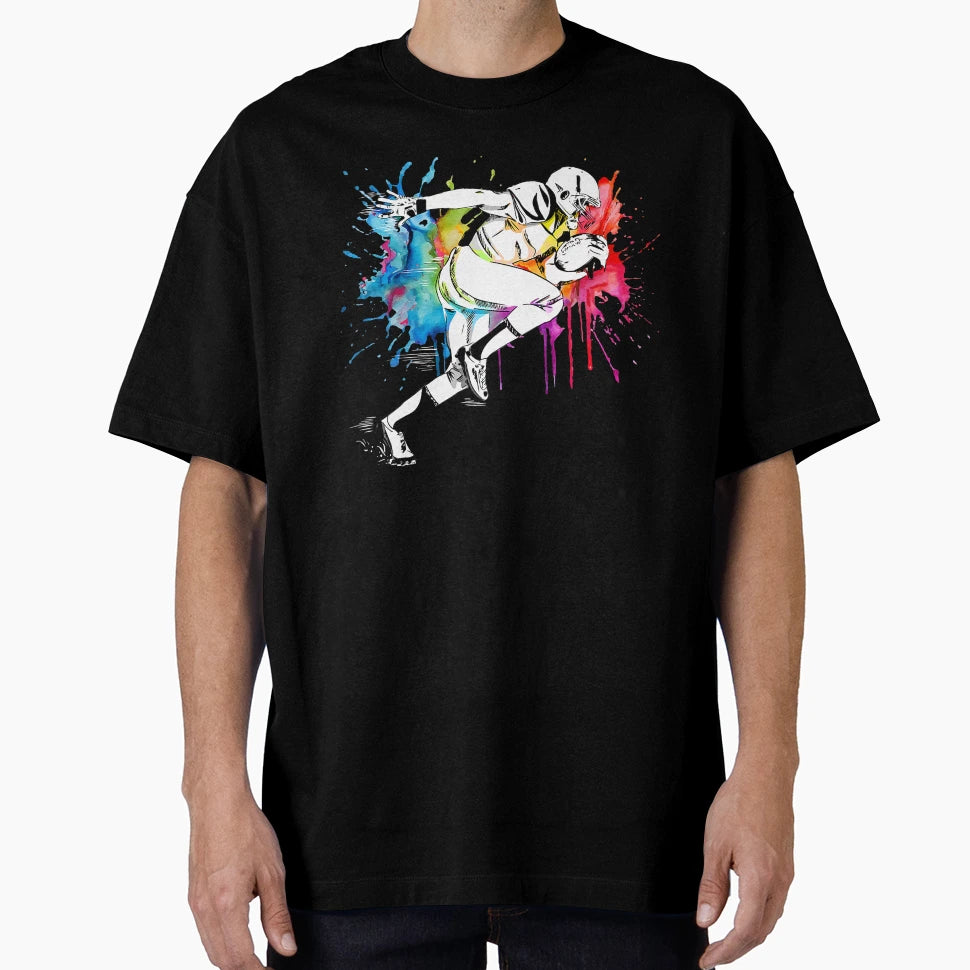 American Football Player Paint T-Shirt - Casual Everyday Wear Men Women - T-Shirt, Sweatshirt, Hoodie