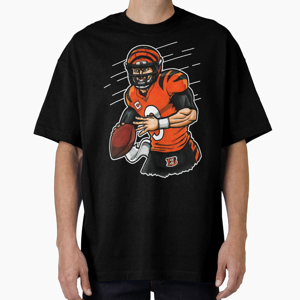 Burrow Qb Black T-Shirt - Graphic Print Unisex - T-Shirt, Sweatshirt, Hoodie