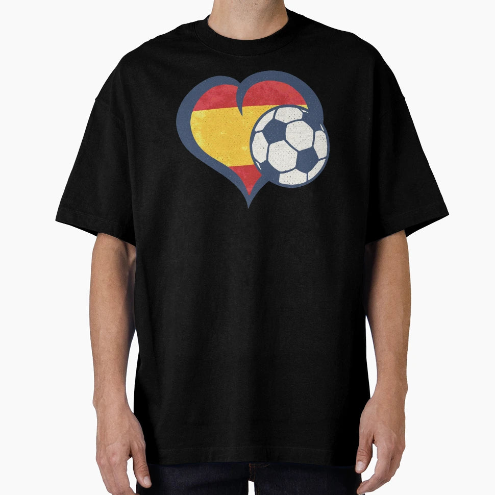 Soccer Heart Spanish Flag Woso Futfem T-Shirt - Trendy Graphic Unisex - T-Shirt, Sweatshirt, Hoodie