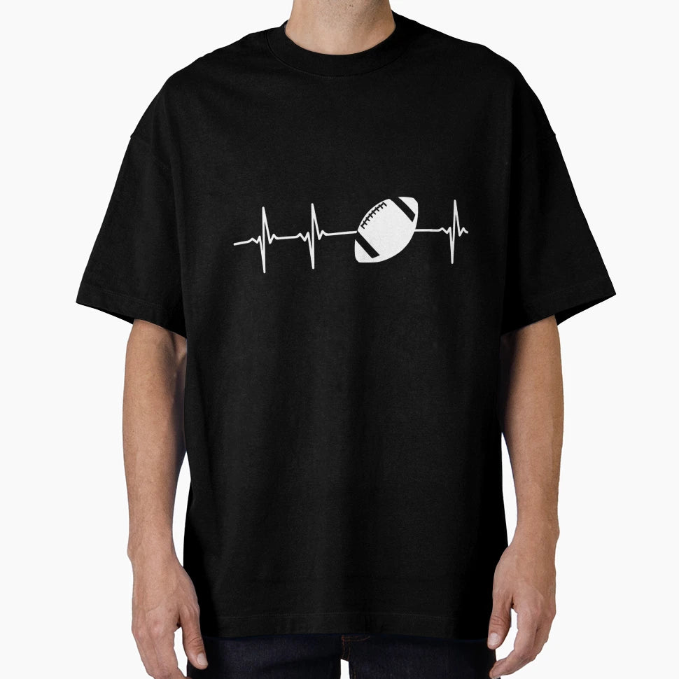 American Football Heartbeat T-Shirt - Graphic Print Unisex - T-Shirt, Sweatshirt, Hoodie