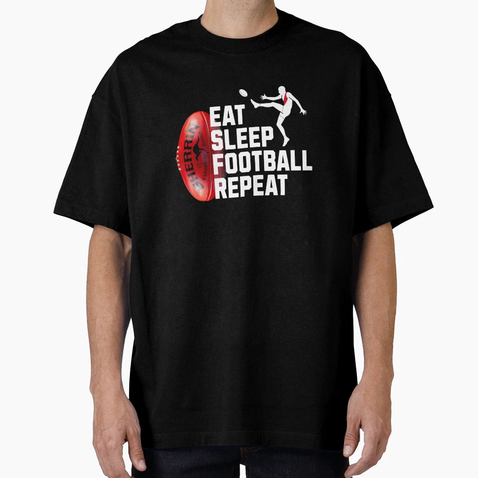 Eat Sleep Football Repeat T-Shirt - Unique Graphic for Adults - T-Shirt, Sweatshirt, Hoodie