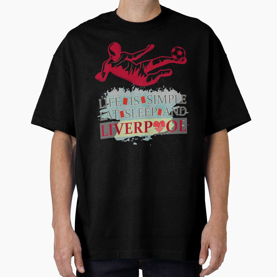 Life Is Simple Eat Sleep Liverpool by smallcatvn - Adult & Kids T-Shirts, Sweatshirts & Hoodies apparel design preview 1