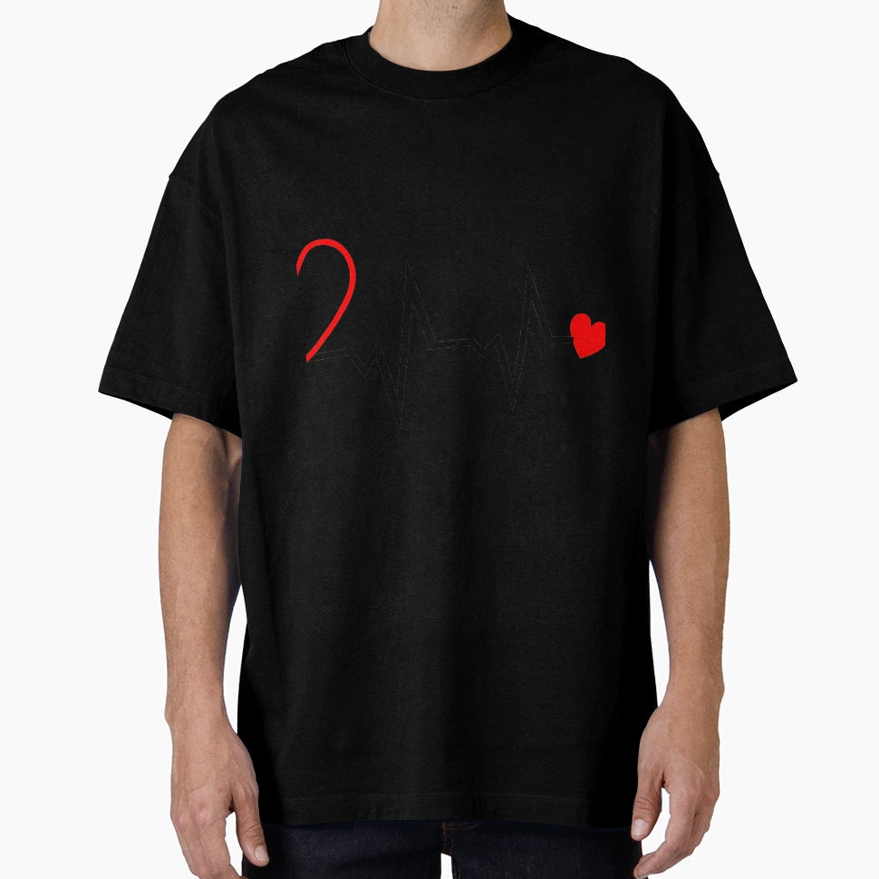 Heartbeat Heart Love Valentines Day T-Shirt - Casual Everyday Wear Unisex - T-Shirt, Sweatshirt, Hoodie