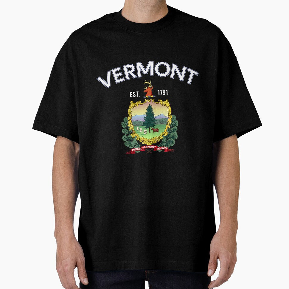 Vermont The Green Mountain State by YesterDayCheck - Adult & Kids T-Shirts, Sweatshirts & Hoodies apparel design preview 1